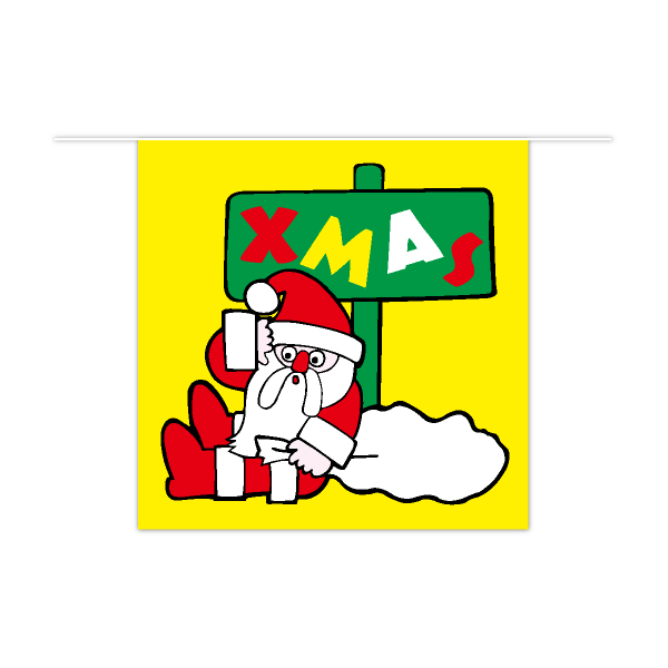 クリスマス6連ペナント　MERRY XMAS-santa…-　1セット